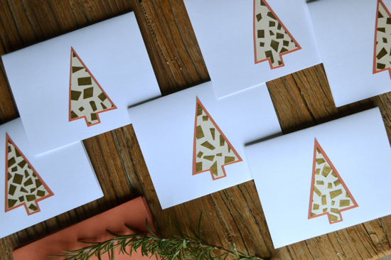 Metallic Mosaic Christmas Cards // The Lovely Bee