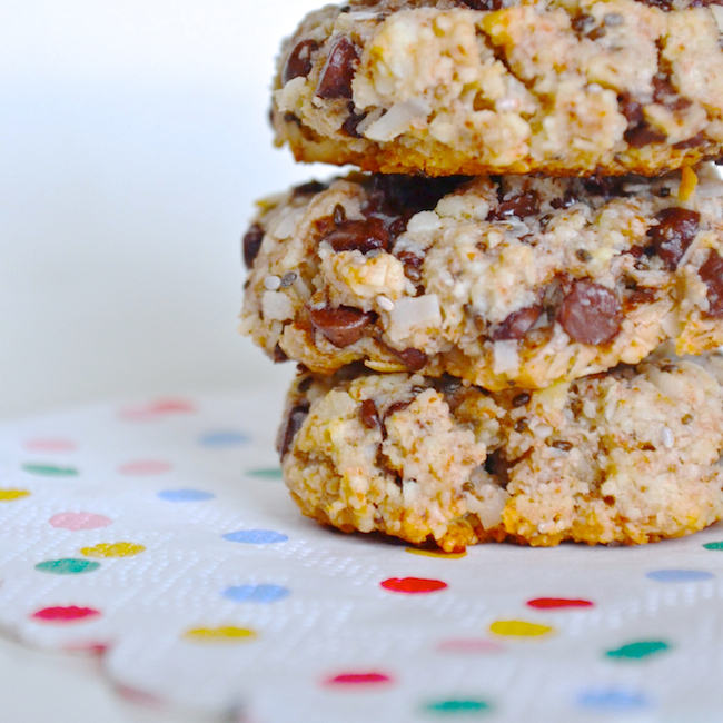 Almond Coconut Chocolate Chip Cookies // THE HIVE (super healthy!)