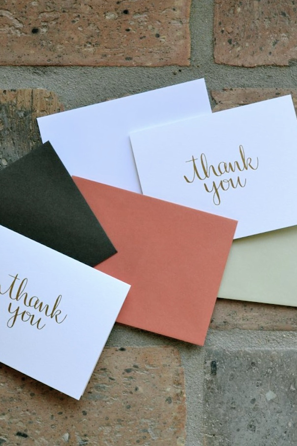 Gold Foil Thank You Cards // The Lovely Bee