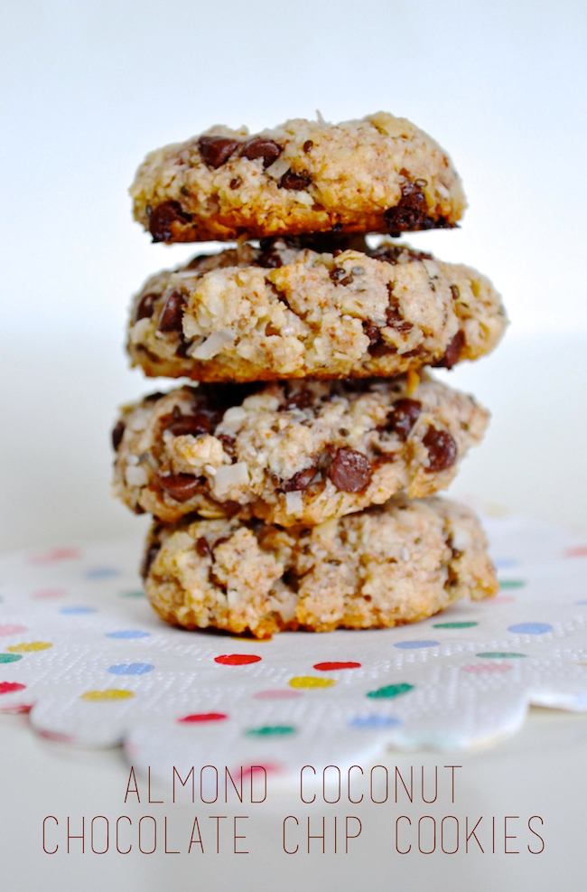 Almond Coconut Chocolate Chip Cookies // THE HIVE (super healthy!)