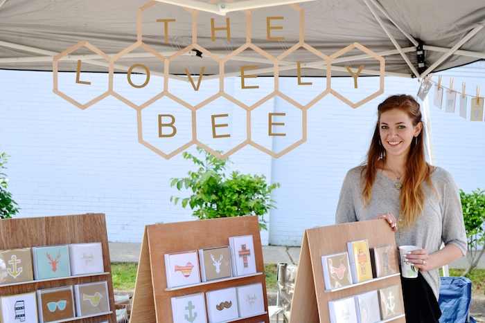 The Lovely Bee booth at Stray at Home Art and Music Festival 2014 // THE HIVE
